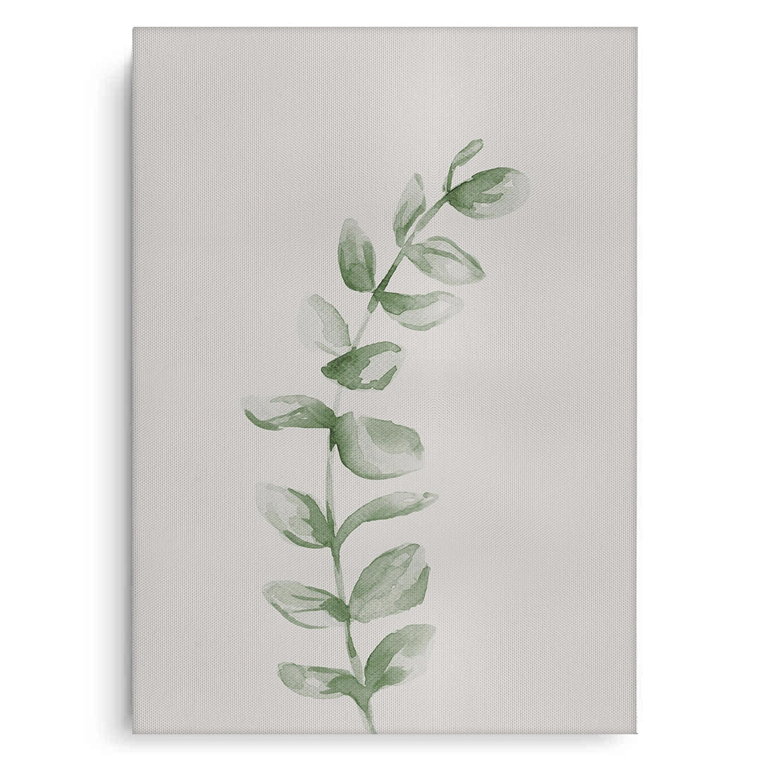2Soft Green Watercolor Leaf - Canvas