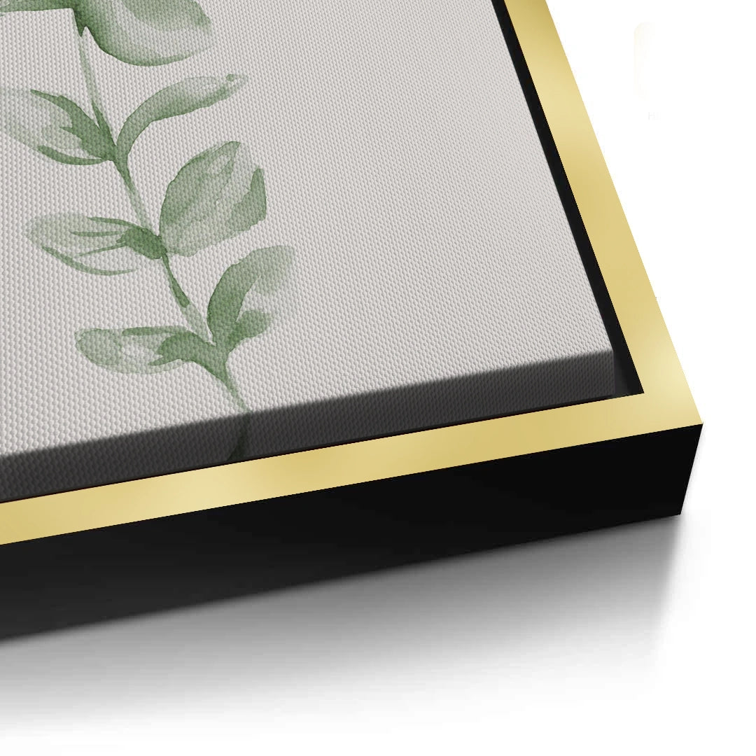 2Soft Green Watercolor Leaf - Canvas