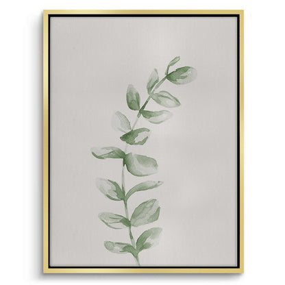 Soft Green Watercolor Leaf - Canvas