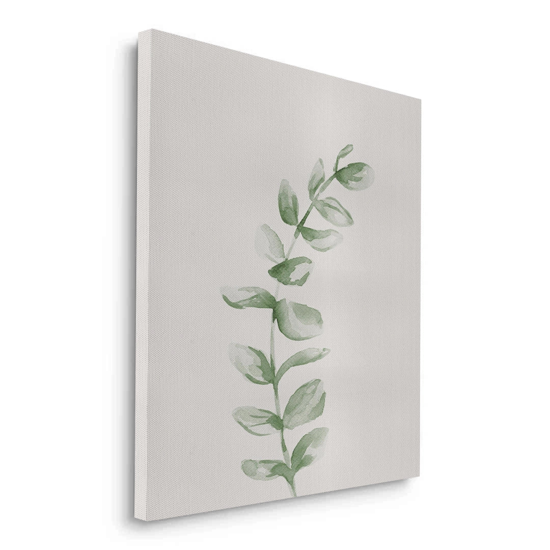 2Soft Green Watercolor Leaf - Canvas