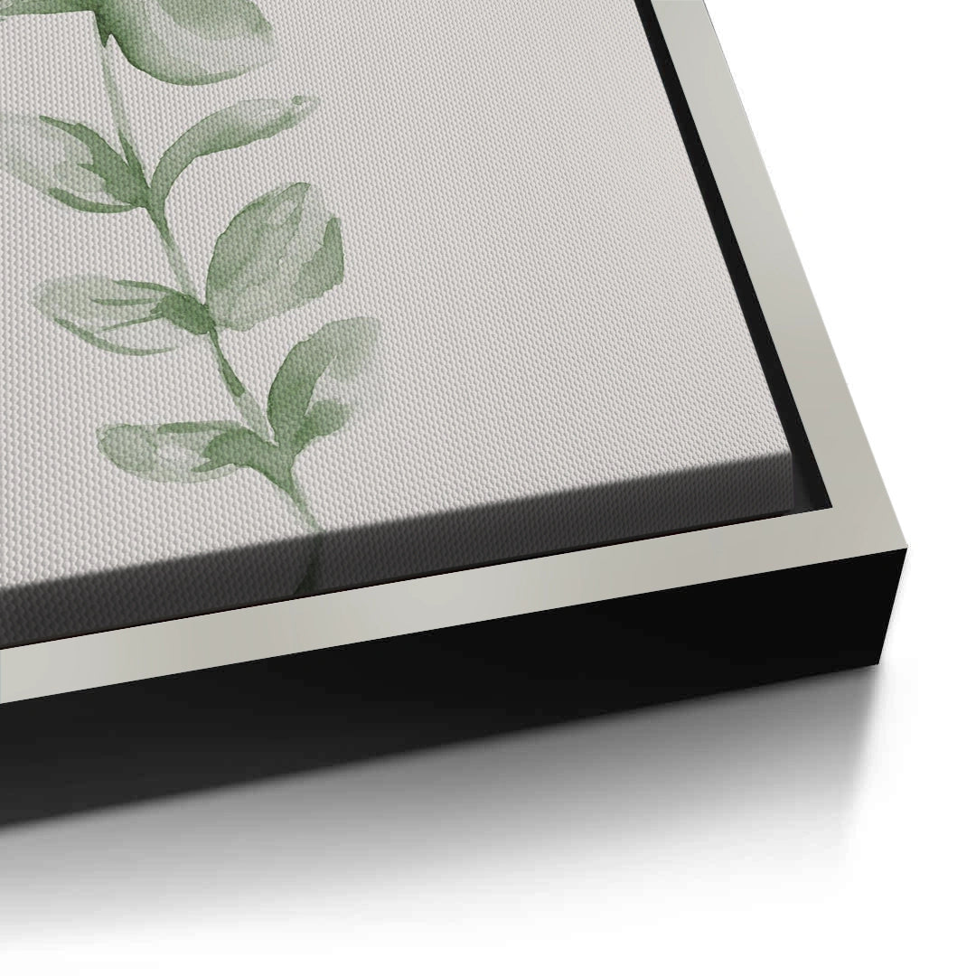 2Soft Green Watercolor Leaf - Canvas