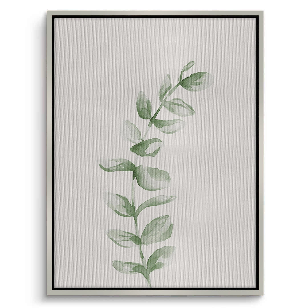 2Soft Green Watercolor Leaf - Canvas
