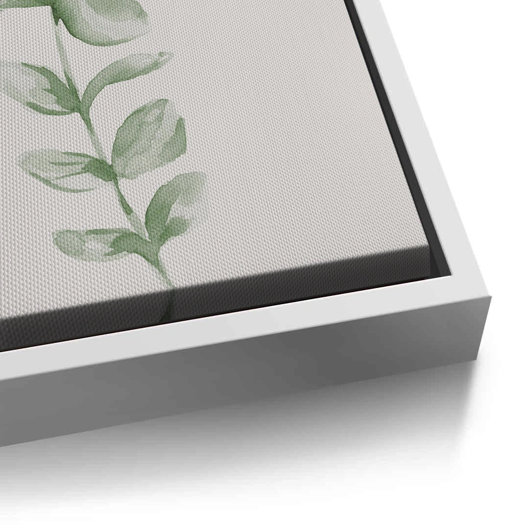 2Soft Green Watercolor Leaf - Canvas