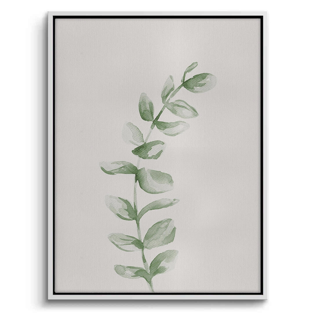 2Soft Green Watercolor Leaf - Canvas