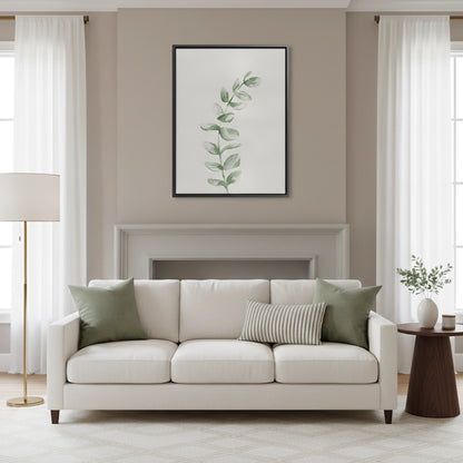 Soft Green Watercolor Leaf - Canvas