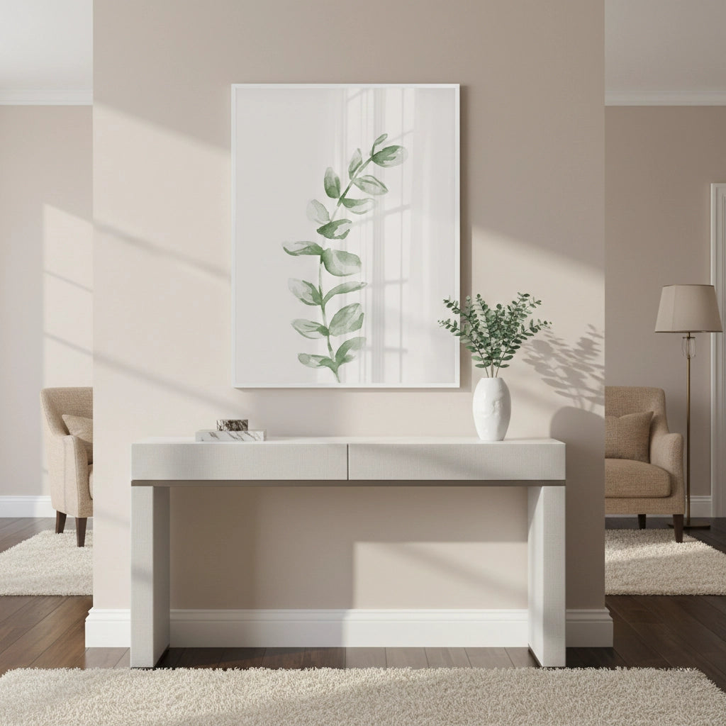 Soft Green Watercolor Leaf - Fine Art