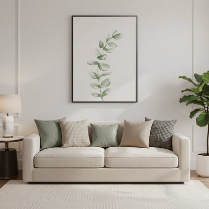 Soft Green Watercolor Leaf - Fine Art