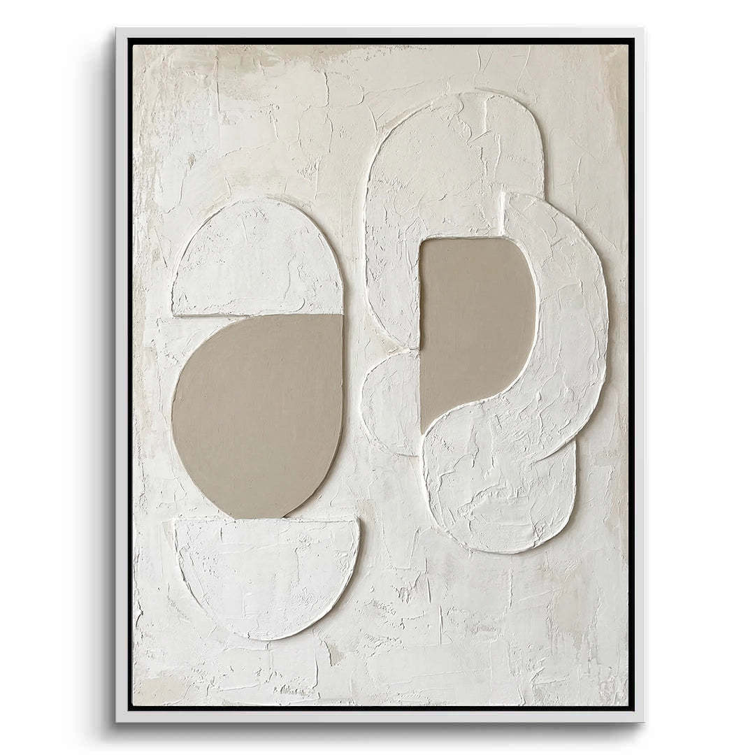 Soft Relief canvas painting, serene minimalist artwork, premium UAE interiors