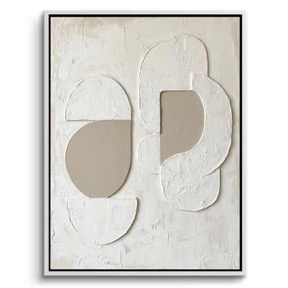 Soft Relief canvas painting, serene minimalist artwork, premium UAE interiors