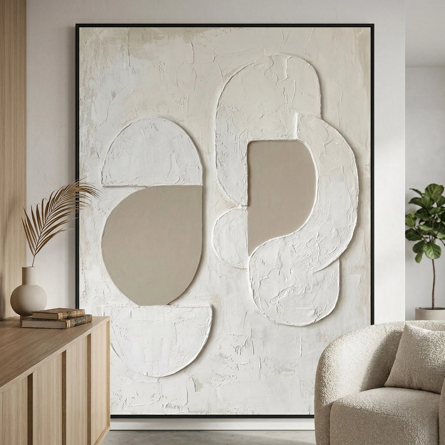 2Soft Relief elegant abstract artwork, luxury home accent, muted modern design UAE