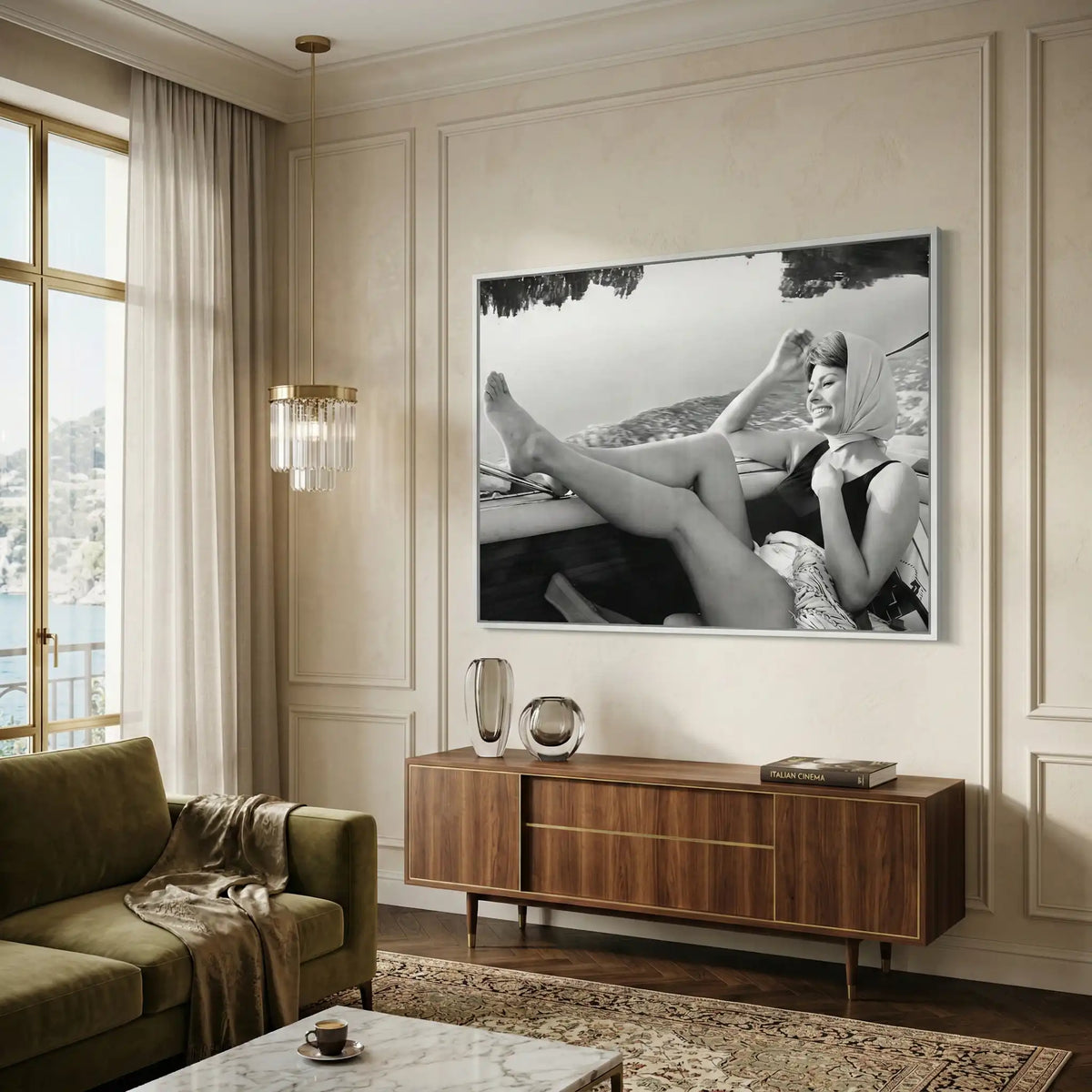 Sophia Loren Vintage Boat - Fine Art