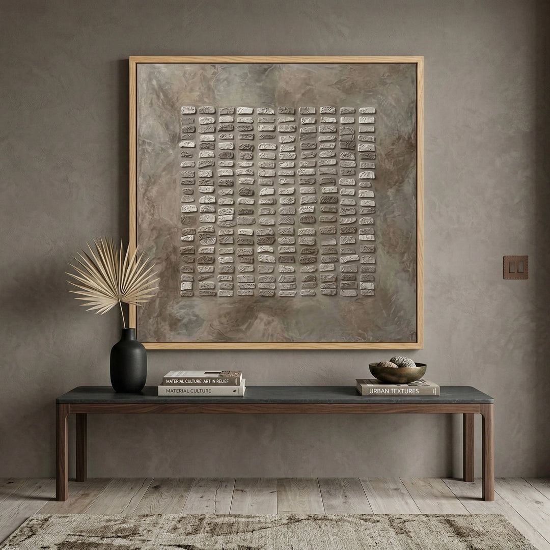 Contemporary Stone Texture Art Piece for Modern Arabic Home Style