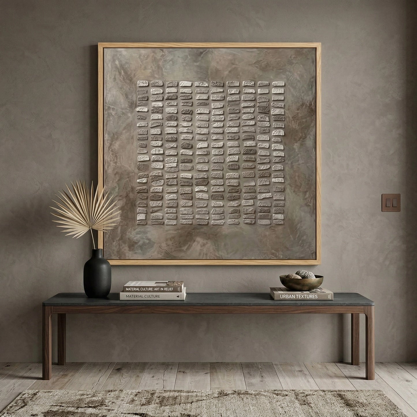 2Contemporary Stone Texture Art Piece for Modern Arabic Home Style