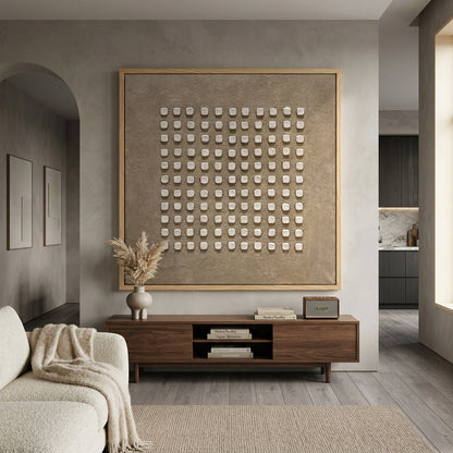 Matte-finish 'Stone Rhythm' ceramic vase with a raised vertical flute pattern in a natural bone glaze, a chic accessory for a modern Dubai home office.