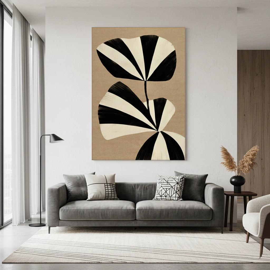 Striped Leaf - Canvas - Jasmineart.ae
