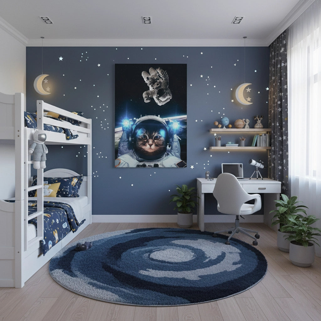 Surreal Kitty in Space - Canvas - Jasmineart.ae