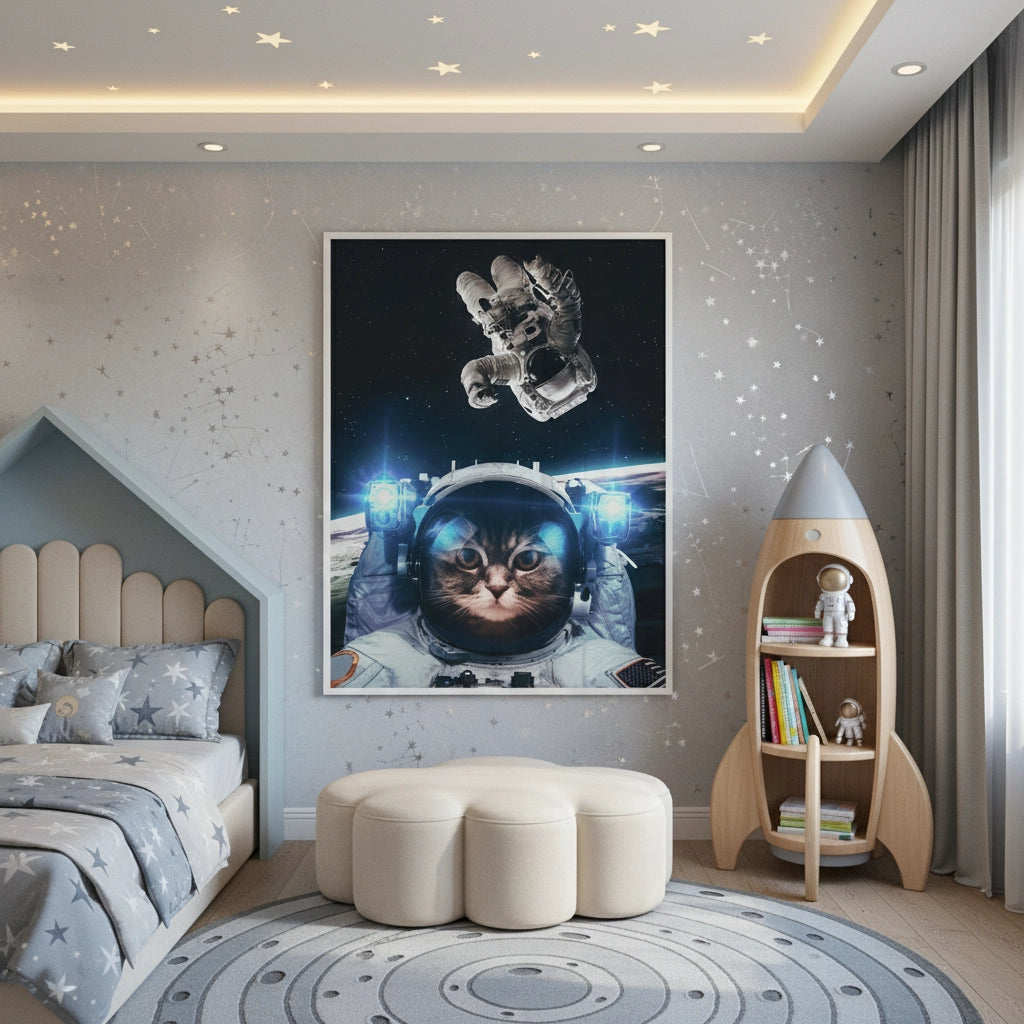 Surreal Kitty in Space - Fine Art - Jasmineart.ae