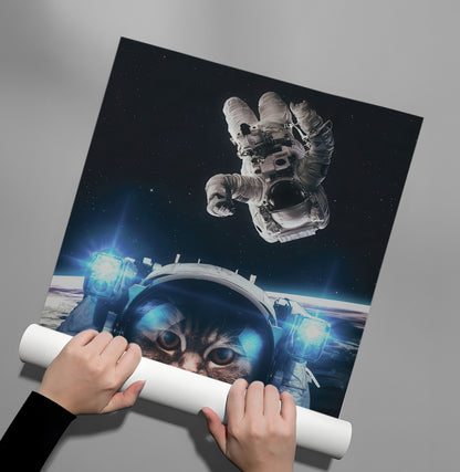 Surreal Kitty in Space - Poster