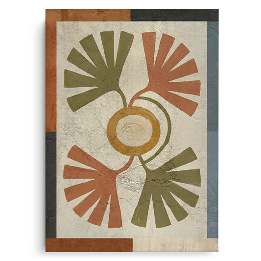 Symmetrical Botanical Radiance Organic Shapes - Canvas