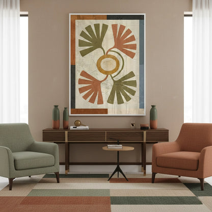 Symmetrical Botanical Radiance Organic Shapes - Fine Art