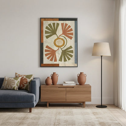 Symmetrical Botanical Radiance Organic Shapes - Fine Art