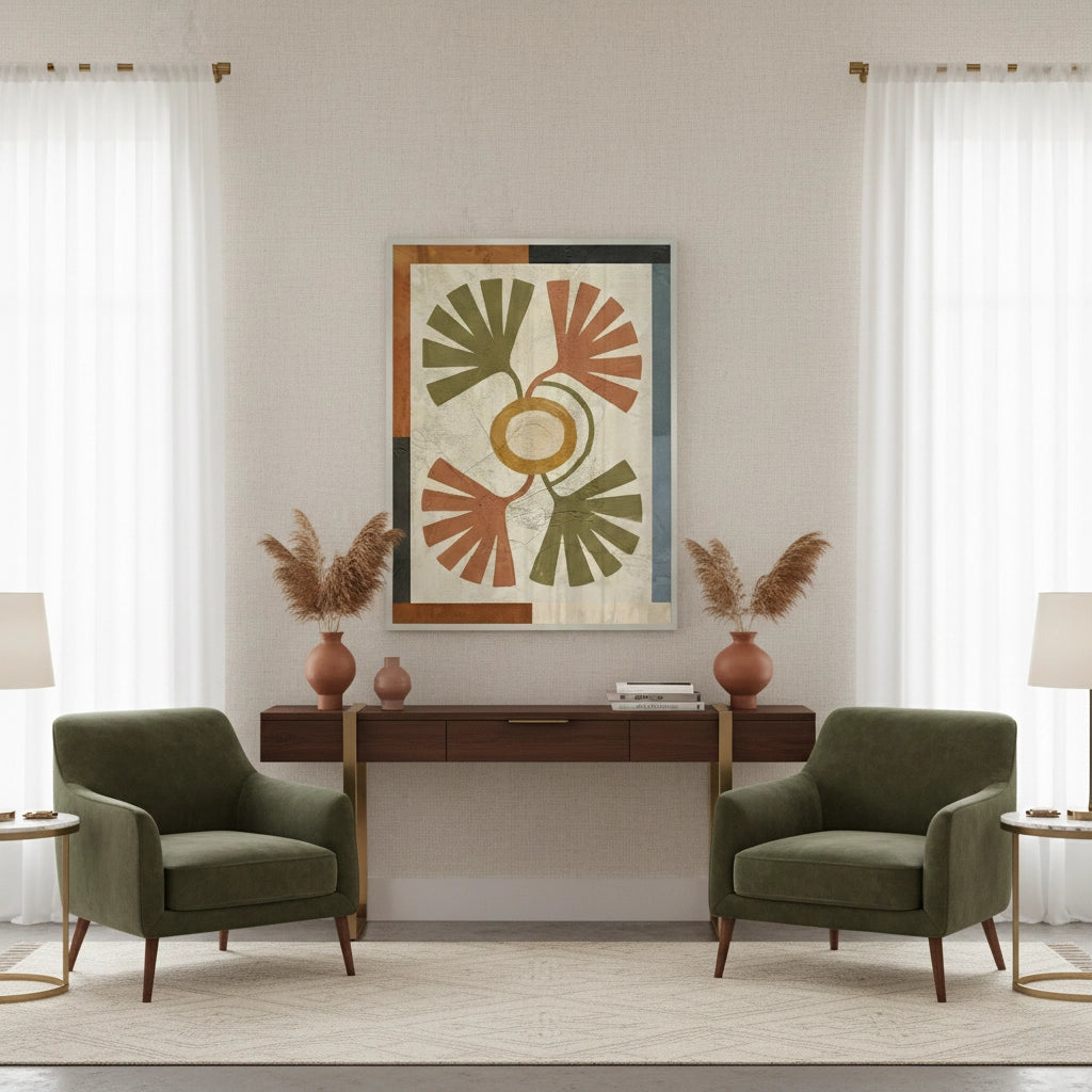 Symmetrical Botanical Radiance Organic Shapes - Fine Art