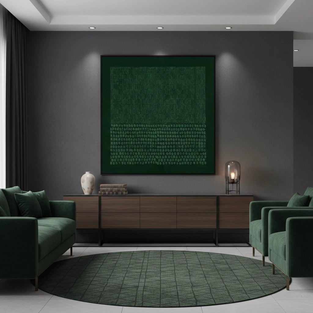2Tactile Emerald Geometric Painting #TEGE330