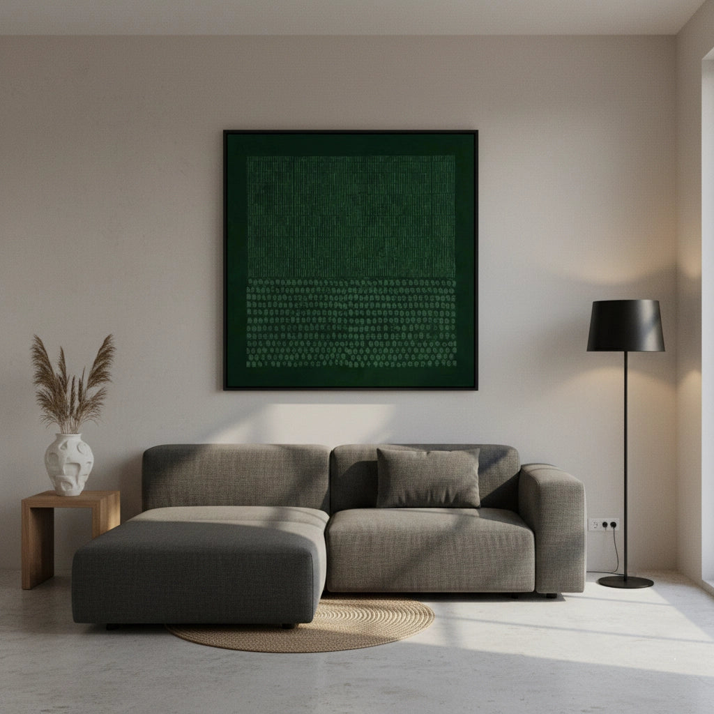 2Tactile Emerald Geometric Painting #TEGE330