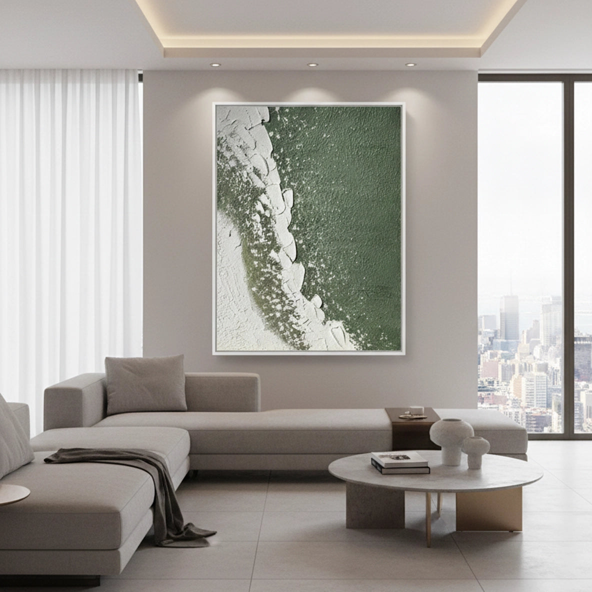 2Tactile Emerald Wave Painting #TEWA440
