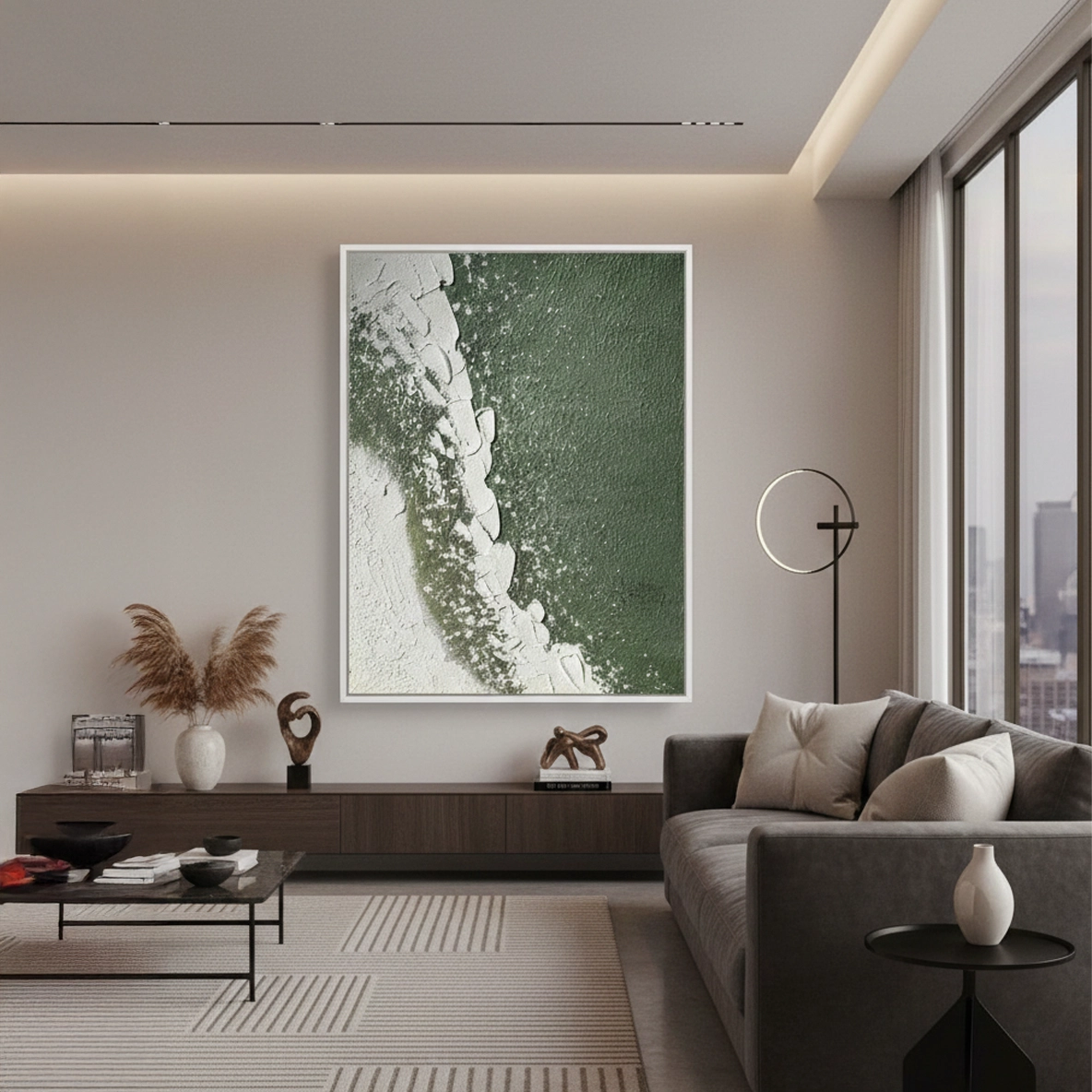 2Tactile Emerald Wave Painting #TEWA440
