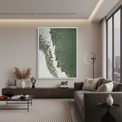 Tactile Emerald Wave Painting #TEWA440