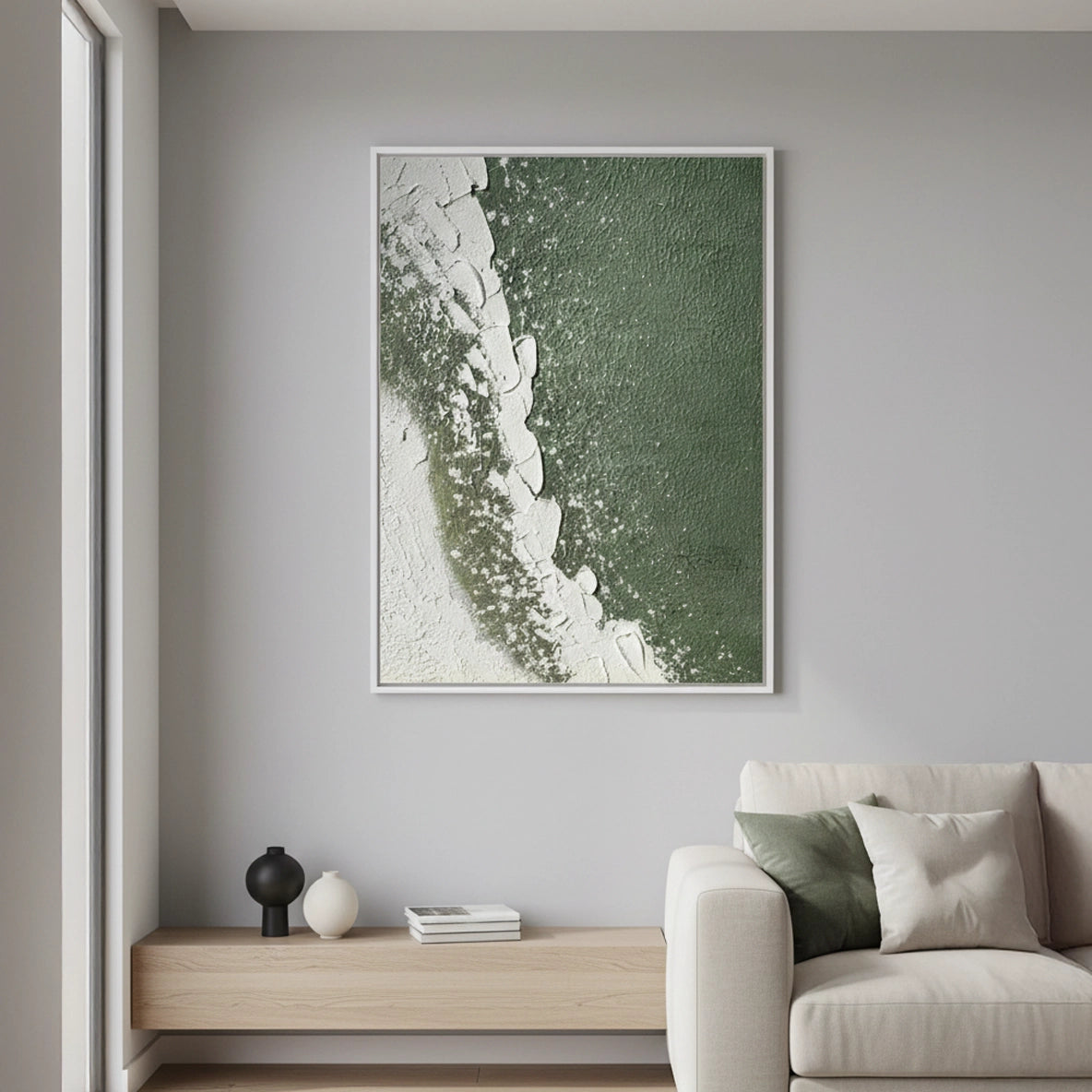 2Tactile Emerald Wave Painting #TEWA440