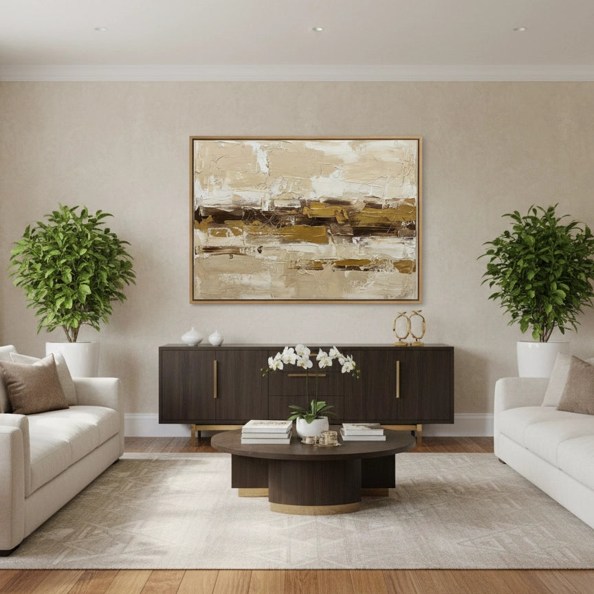 2Tactile Golden Landscape Painting #TGLA330