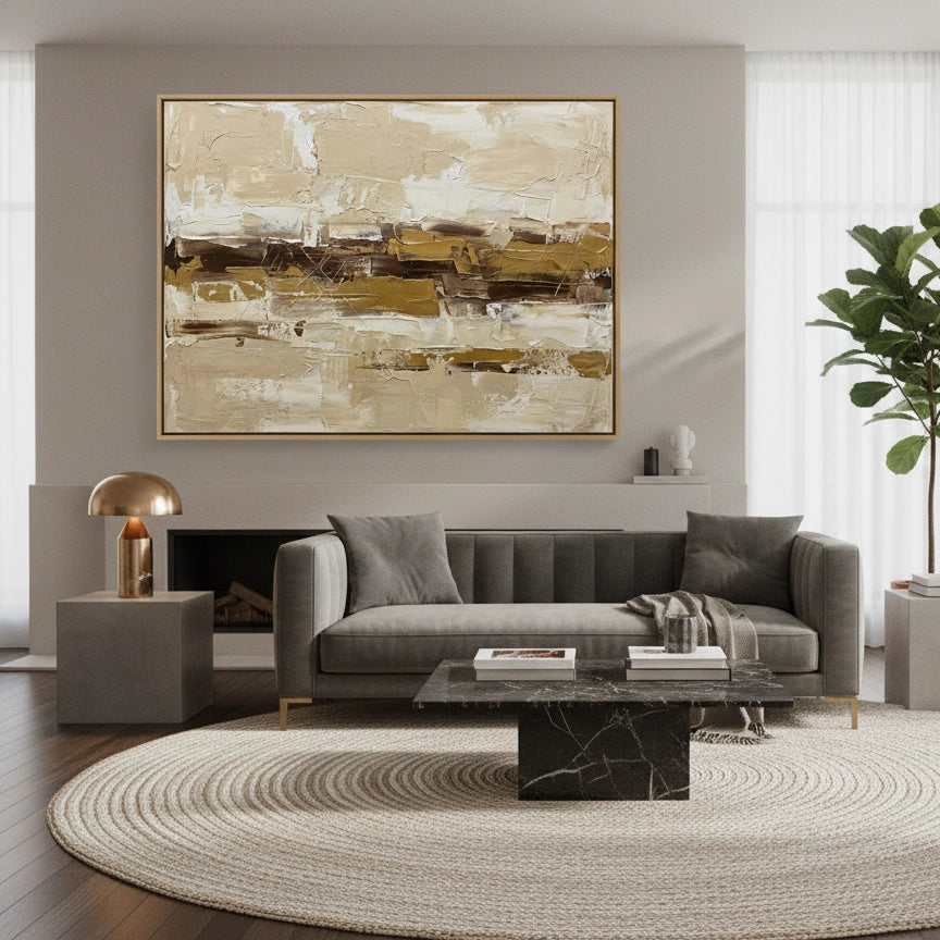 2Tactile Golden Landscape Painting #TGLA330