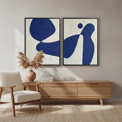 Tactile Indigo Shape Painting Set of 2 #TISS440