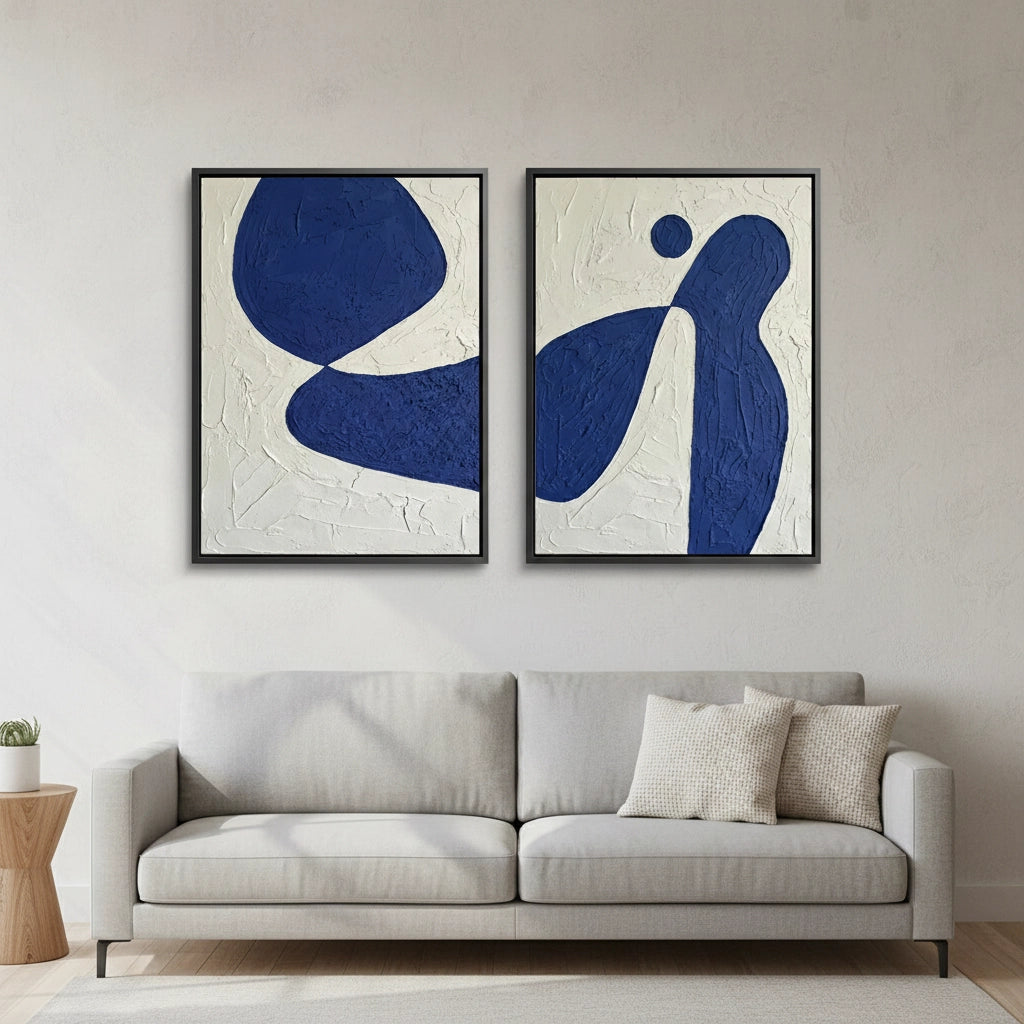 2Tactile Indigo Shape Painting Set of 2 #TISS440
