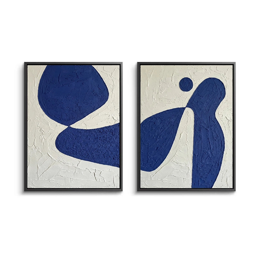 2Tactile Indigo Shape Painting Set of 2 #TISS440