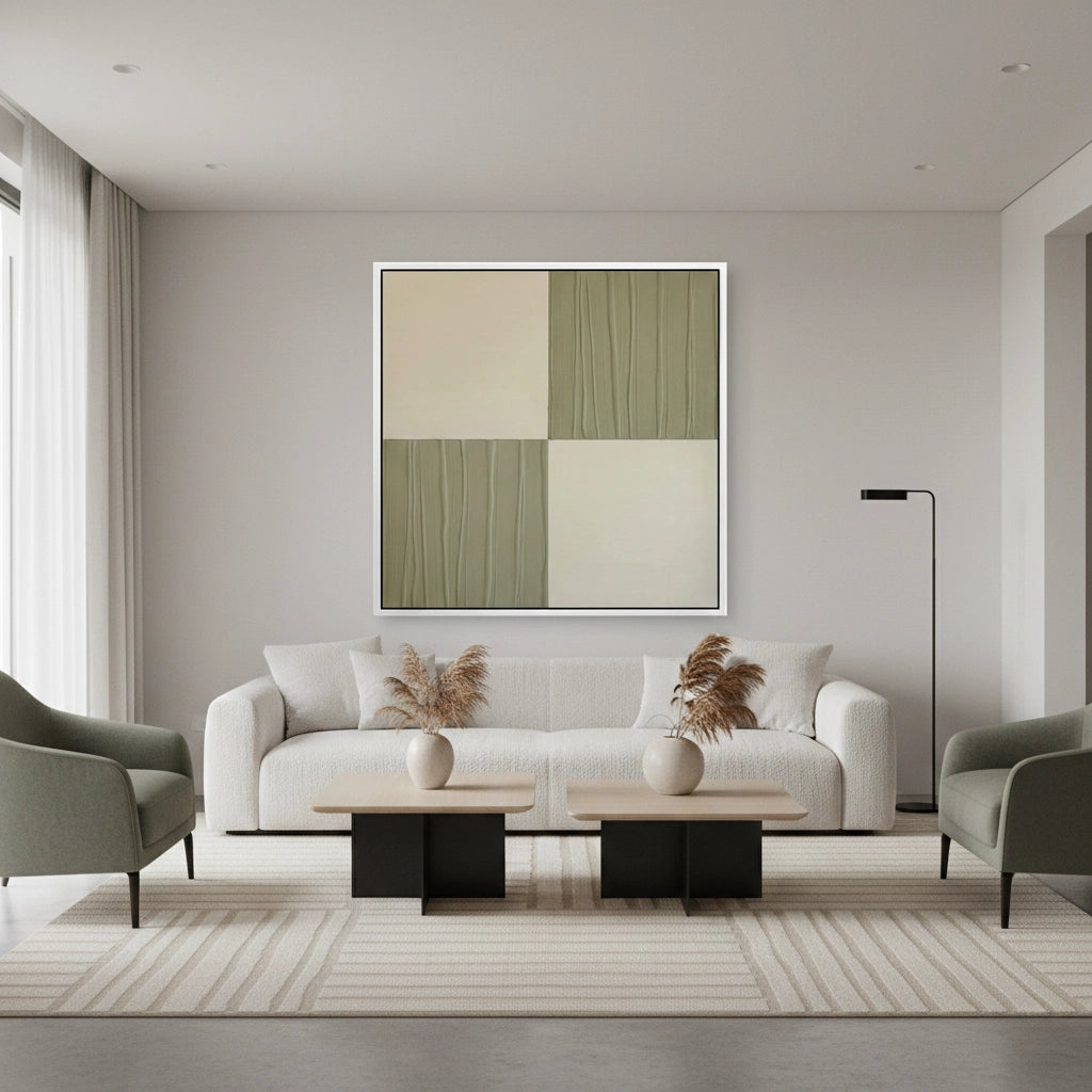 2Tactile Ivory Linear Painting #TILA330