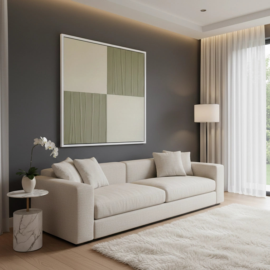 2Tactile Ivory Linear Painting #TILA330
