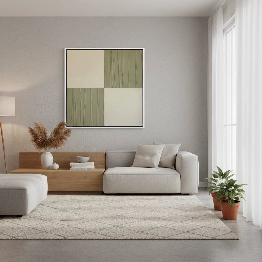 2Tactile Ivory Linear Painting #TILA330
