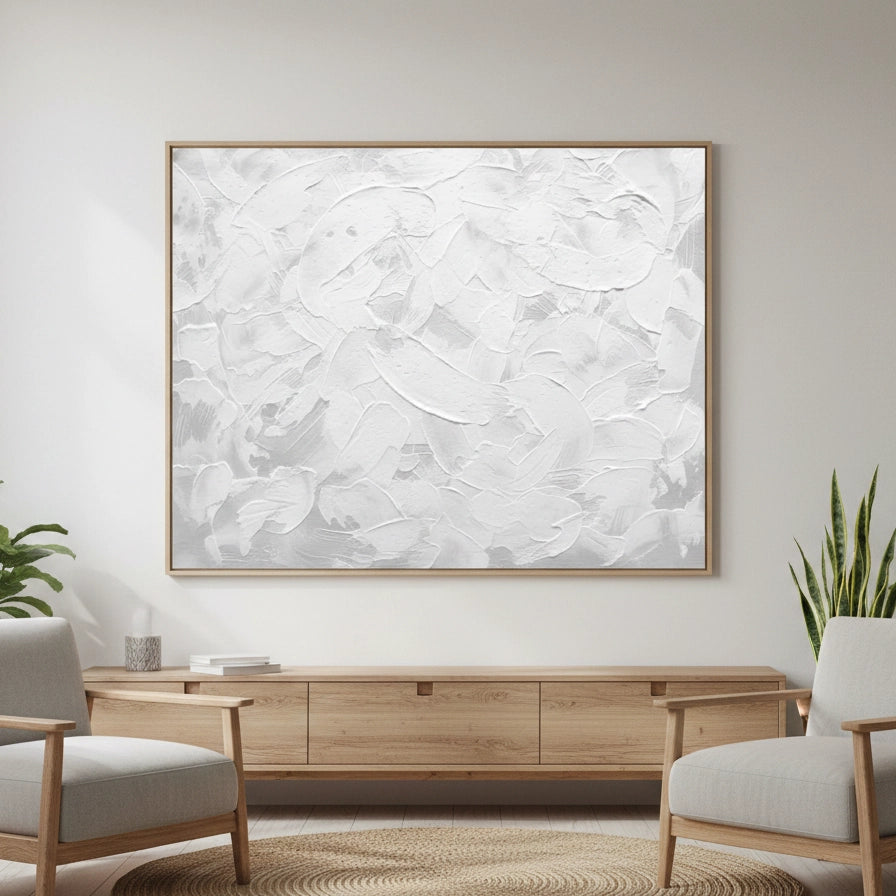 2Tactile Snowy Abstract Painting #TSAB330