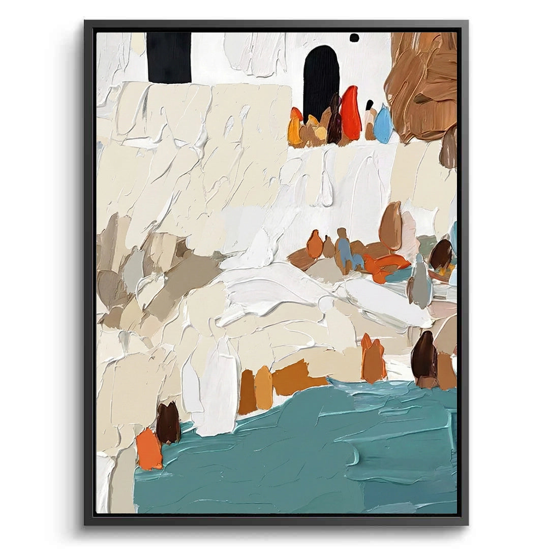 2Tactile Terracotta Village Painting #TTVI330