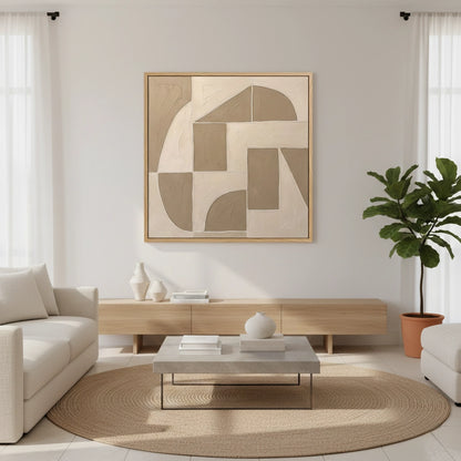Taupe Geometric Painting #MTGE110