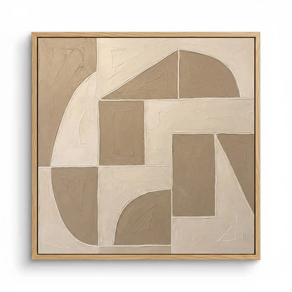 Taupe Geometric Painting #MTGE110
