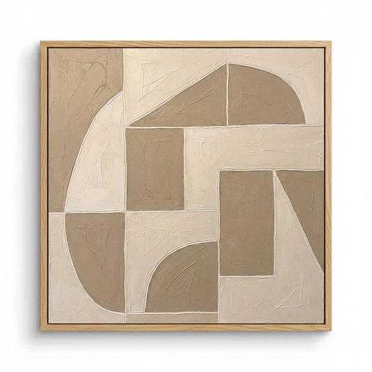 Taupe Geometric Painting #MTGE110