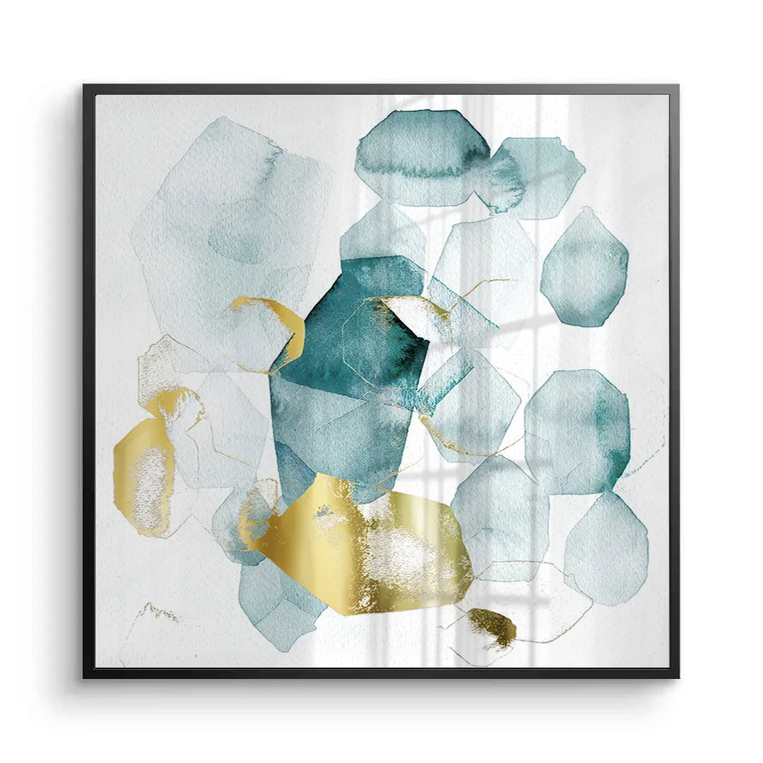 2Teal Gold Abstract - Fine Art