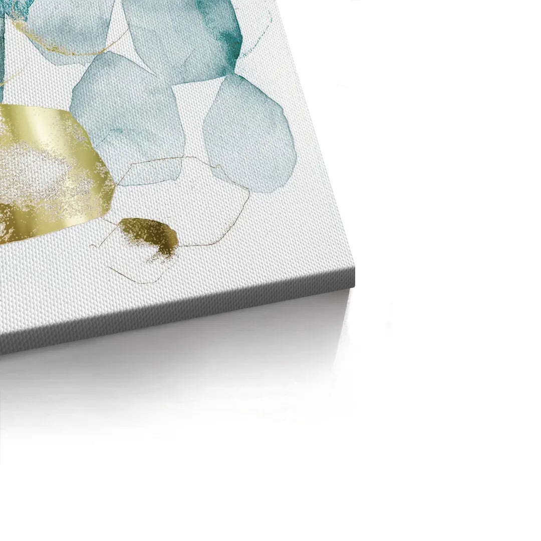Teal Gold Abstract - Canvas - Jasmineart.ae