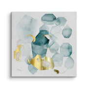 Teal Gold Abstract - Canvas - Jasmineart.ae