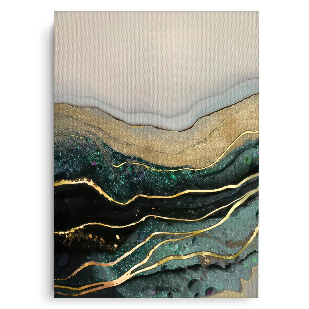 2Teal & Gold Set of 2 - Canvas