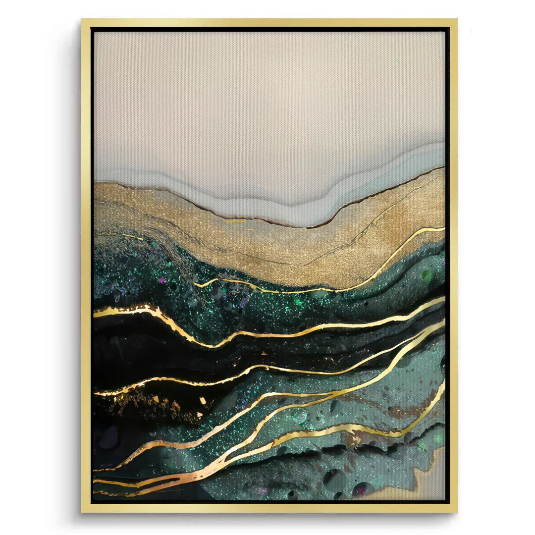 2Teal & Gold Set of 2 - Canvas